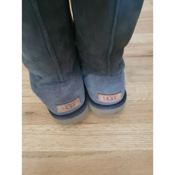 UGG Classic Tall Boots 8 Gray Suede Sheepskin 1016224 - Picture 4 of 7
